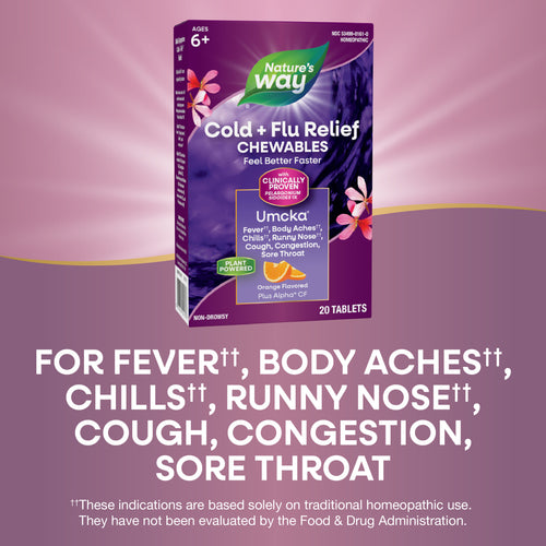 Nature's Way® | Umcka Cold+Flu Relief Chewables Sku:15161