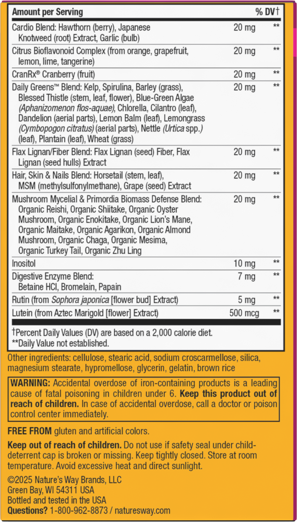 <{%MAIN11_15686%}>Nature's Way® | Alive! Women's Ultra Multivitamin - back of pack
