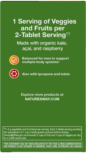 Nature's Way® | Alive! Men's Garden Goodness Complete Multivitamin - left side of pack Sku:12112