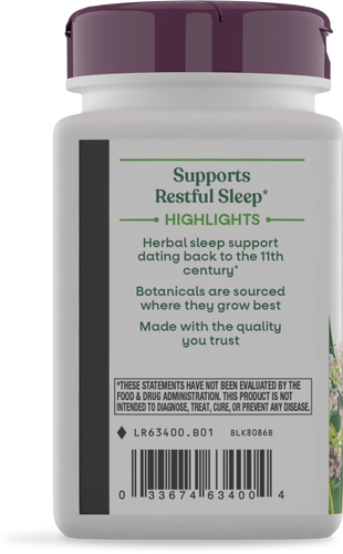 Nature's Way® | Valerian Premium Extract - left side of pack Sku:63400