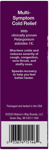 Nature's Way® | Umcka Cold Relief Hot Drink - left side of pack Sku:15146