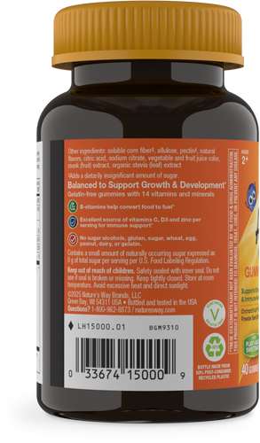 Nature's Way® | Alive! Zero Sugar Gummy Multivitamin for Kids - left side of pack Sku:15000