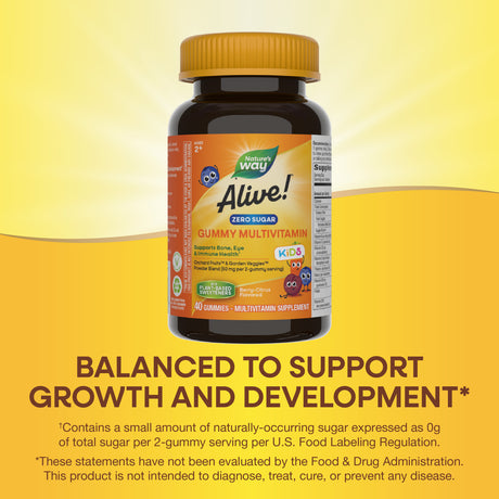 <{%MAIN4_15000%}>Nature's Way® | Alive! Zero Sugar Gummy Multivitamin for Kids