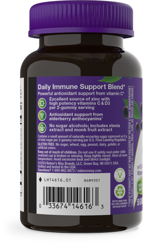 Nature's Way® | Sambucus Zero Sugar Immune Gummy - left side of pack Sku:14616
