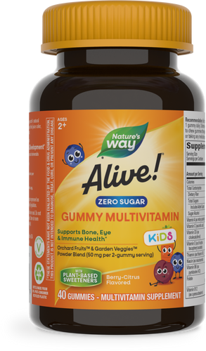 Nature's Way® | Alive! Zero Sugar Gummy Multivitamin for Kids, 40 gummies, Berry-Citrus Sku:15000E