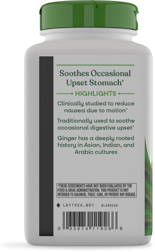 Nature's Way® | Ginger Root - left side of pack Sku:11926