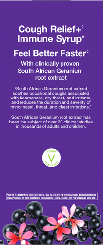 Nature's Way® | Sambucus Cough Relief + Immune Elderberry Syrup - back of pack Sku:13673