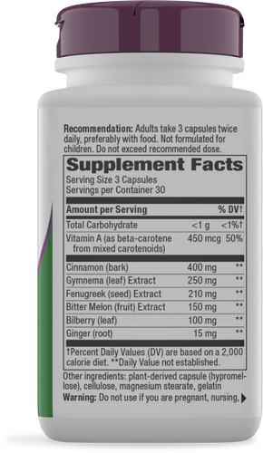 Nature's Way® | Blood Sugar Manager - right side of pack Sku:79200