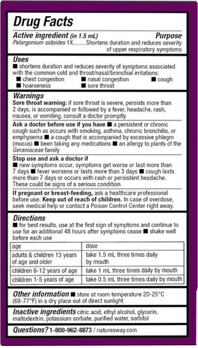 Nature's Way® | Cold Relief Drops - back of pack Sku:15791