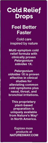 Nature's Way® | Cold Relief Drops - right side of pack Sku:15791