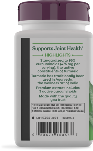 Nature's Way® | Turmeric Premium Extract - left side of pack Sku:15356