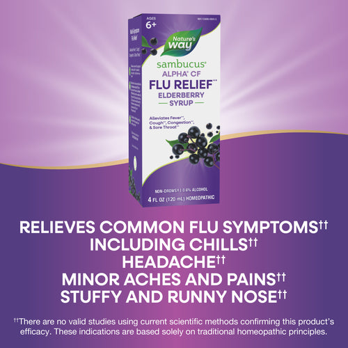 Nature's Way® | Sambucus Flu Relief Elderberry Syrup Sku:15803