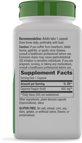 Nature's Way® | Cayenne Fruit - right side of pack Sku:11508