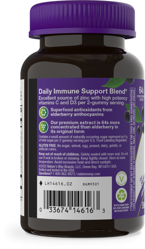 Nature's Way® | Sambucus Elderberry Zero Sugar Immune Gummy - left side of pack Sku:14616