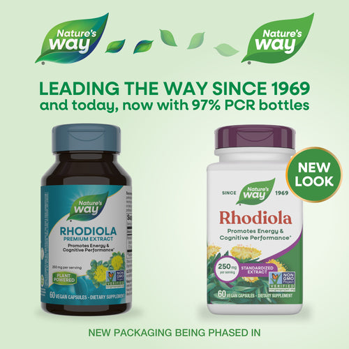 Nature's Way® | Rhodiola - package updates old to new Sku:15321