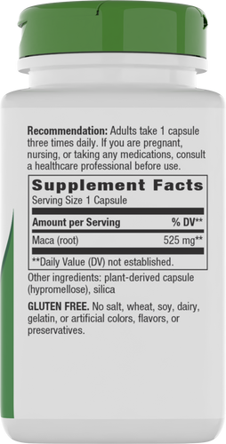 Nature's Way® | Maca Root - right side of pack Sku:15310