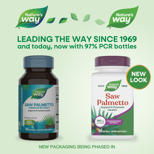 Nature's Way® | Saw Palmetto Premium Extract - package updates old to new Sku:62800