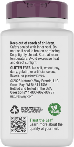Nature's Way® | Bilberry - back of pack Sku:60510