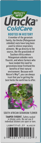 Nature's Way® | Umcka ColdCare Chewables - left side of pack Sku:15145