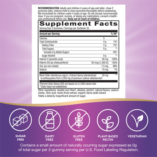 Nature's Way® | Sambucus Elderberry Zero Sugar Immune Gummy Sku:14617