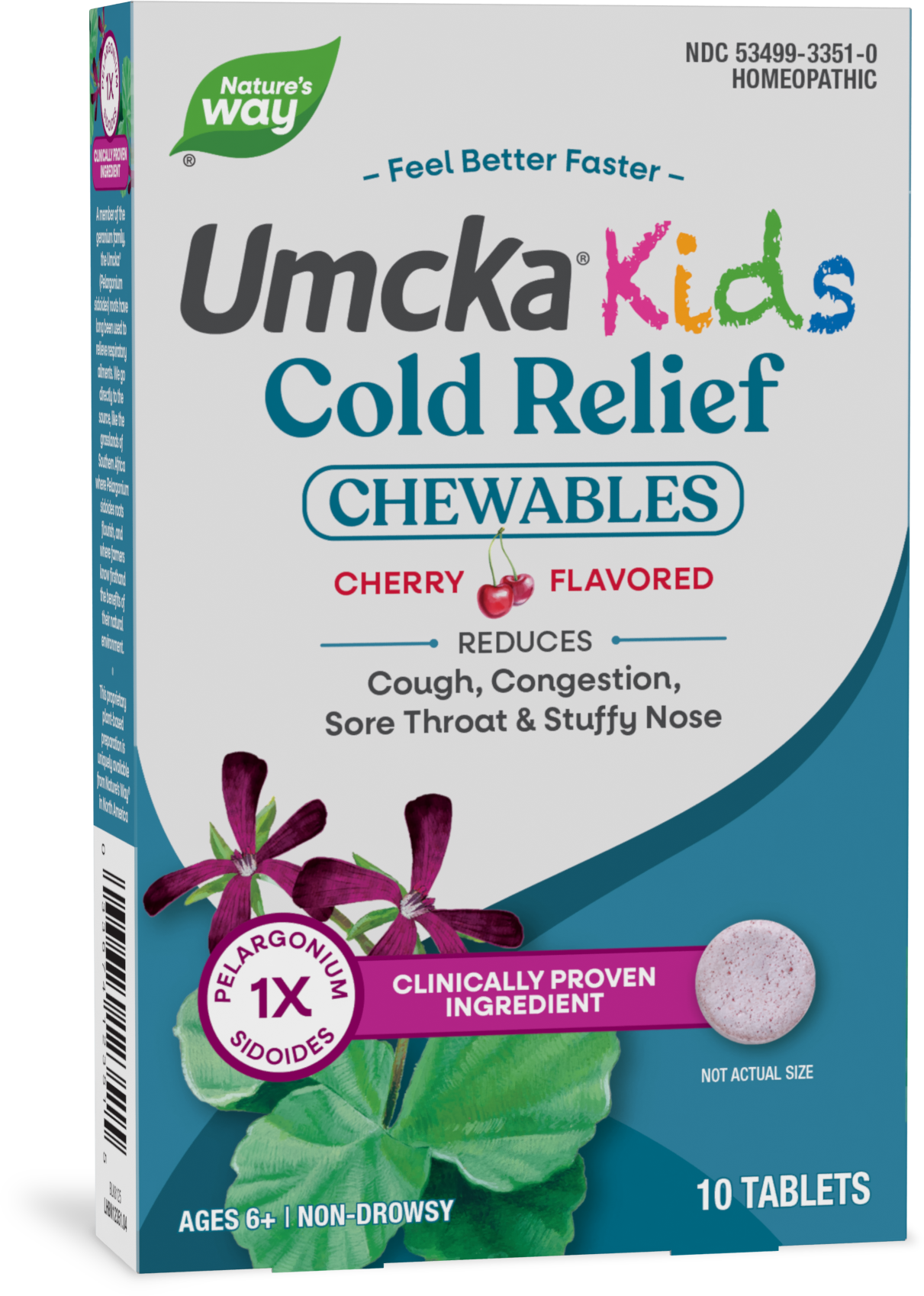 <{%PRIMARY_12351%}>Nature's Way® | Umcka Kids Cold Relief Chewables, 10 chewables, Cherry