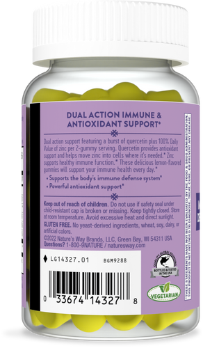 Nature's Way® | Quercetin Gummies with Zinc - left side of pack Sku:14327