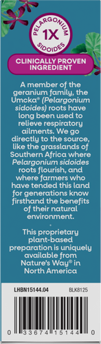 Nature's Way® | Umcka Cold Relief Chewables - left side of pack Sku:15144