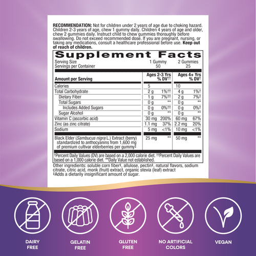 Nature's Way® | Sambucus Zero Sugar Immune Gummies for Kids Sku:15027