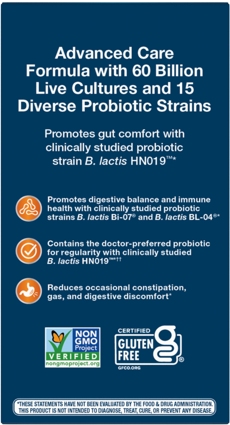 <{%MAIN3_15783%}>Nature's Way® | Fortify Optima Advanced Care 60 Billion Probiotic - back of pack