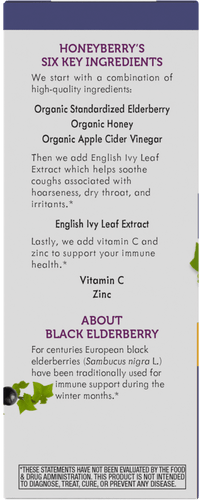 Nature's Way® | Sambucus HoneyBerry Cough Syrup - left side of pack Sku:13313