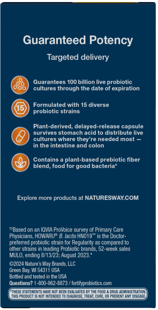<{%MAIN4_15784%}>Nature's Way® | Fortify Optima 100 Billion Probiotic - left side of pack