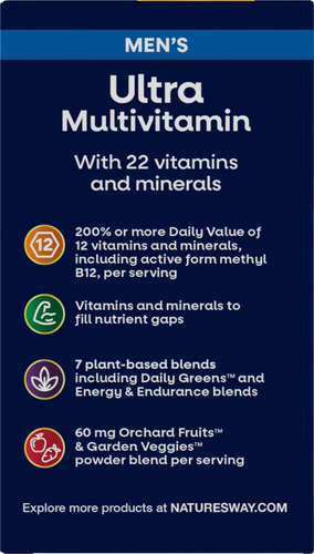 Nature's Way® | Alive! Men's Ultra Multivitamin - left side of pack Sku:15685