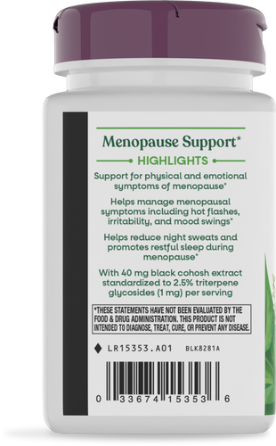 Nature's Way® | Black Cohosh - left side of pack Sku:15353