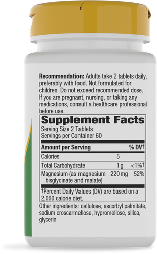 Nature's Way® | Magnesium Glycinate Complex - right side of pack Sku:14880
