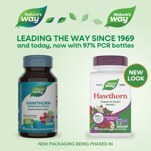 Nature's Way® | Hawthorn Premium Extract - package updates old to new Sku:61900