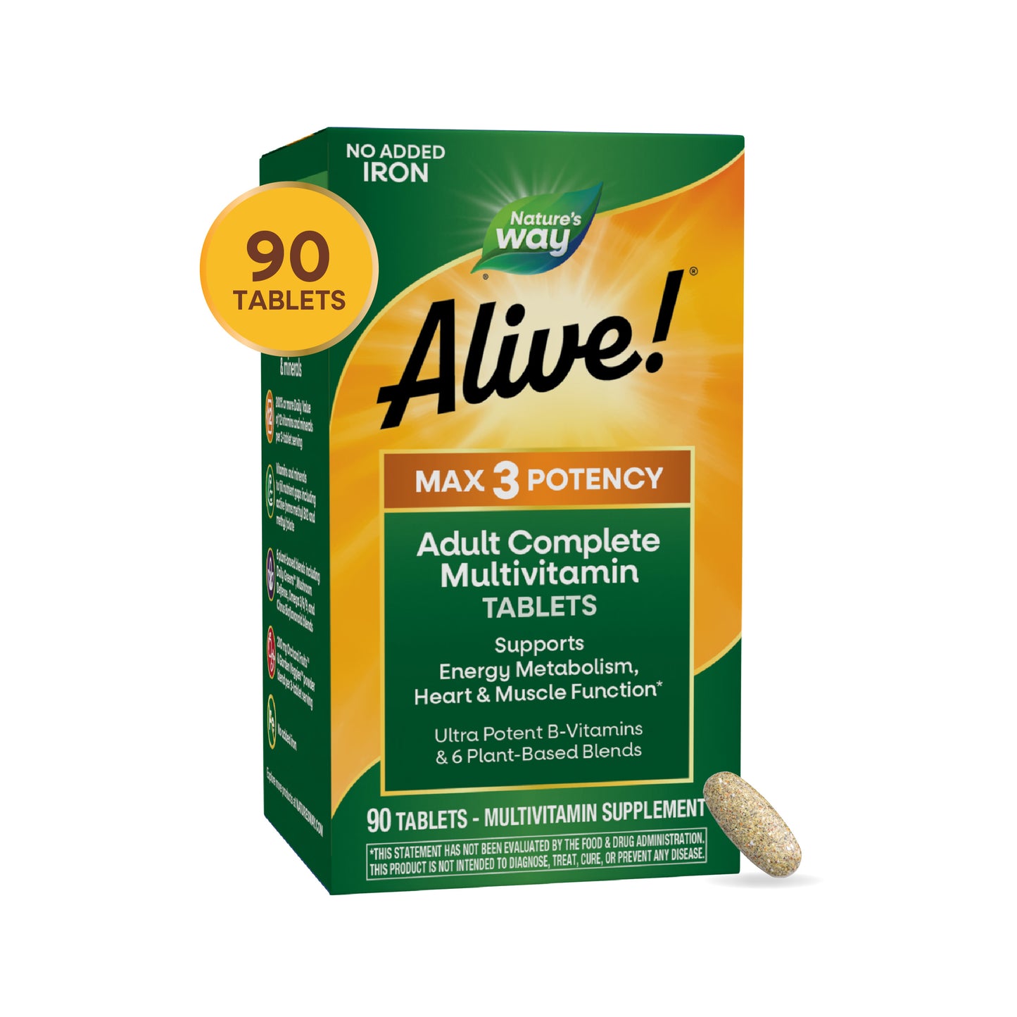 <{%MAIN15_14931%}>Nature's Way® | Alive!® Max3 Potency Adult Complete Multivitamin-No Added Iron