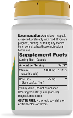 Nature's Way® | Vitamin C with Rose Hips Extra Strength - right side of pack Sku:40312