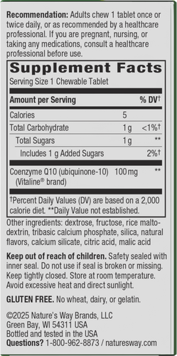 Nature's Way® | SMART Q10 CoQ10 - right side of pack Sku:06113