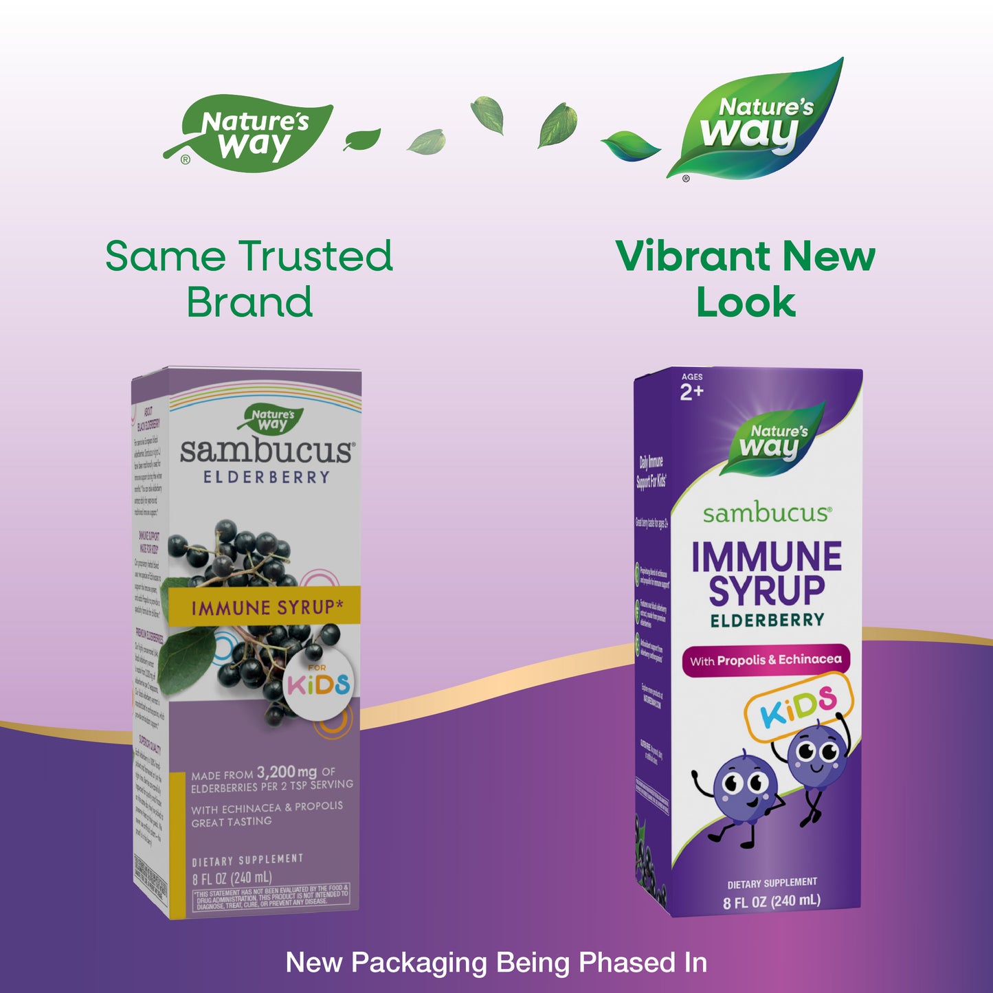 <{%MAIN1_15359%}>Nature's Way® | Sambucus Immune Syrup for Kids* - package updates old to new