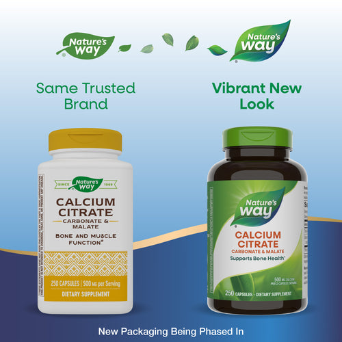 Nature's Way® | Calcium Citrate, Carbonate & Malate - package updates old to new Sku:41011