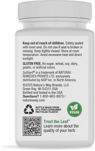 Nature's Way® | DGL Sugar Free - back of pack Sku:09021