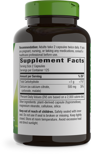 Nature's Way® | Calcium Citrate, Carbonate & Malate - right side of pack Sku:41011