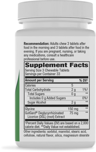 Nature's Way® | DGL Sugar Free - right side of pack Sku:09021