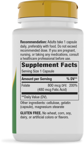 Nature's Way® | Folate - right side of pack Sku:40451
