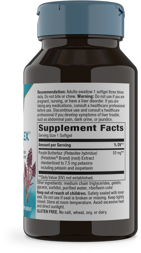 Nature's Way® | Petadolex Pro-Active - right side of pack Sku:04806