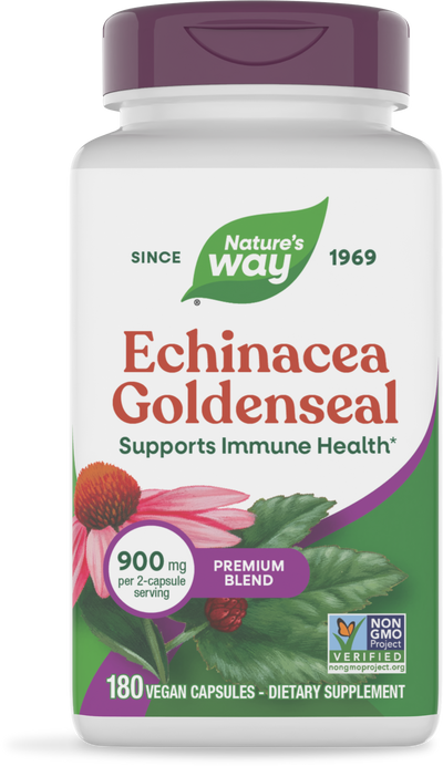 <{%PRIMARY_12108E%}>Nature's Way® | Echinacea Goldenseal Premium Blend, 180 capsules