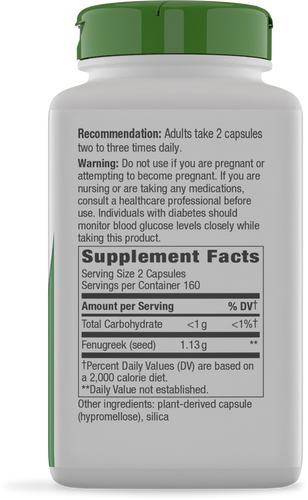 Nature's Way® | Fenugreek Seed - right side of pack Sku:11924