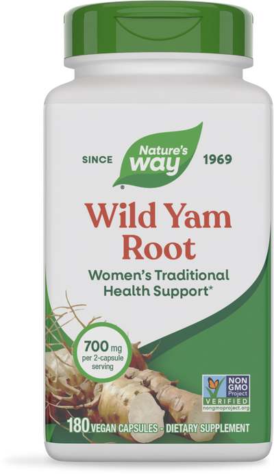 <{%PRIMARY_15350E%}>Nature's Way® | Wild Yam Root, 180 capsules