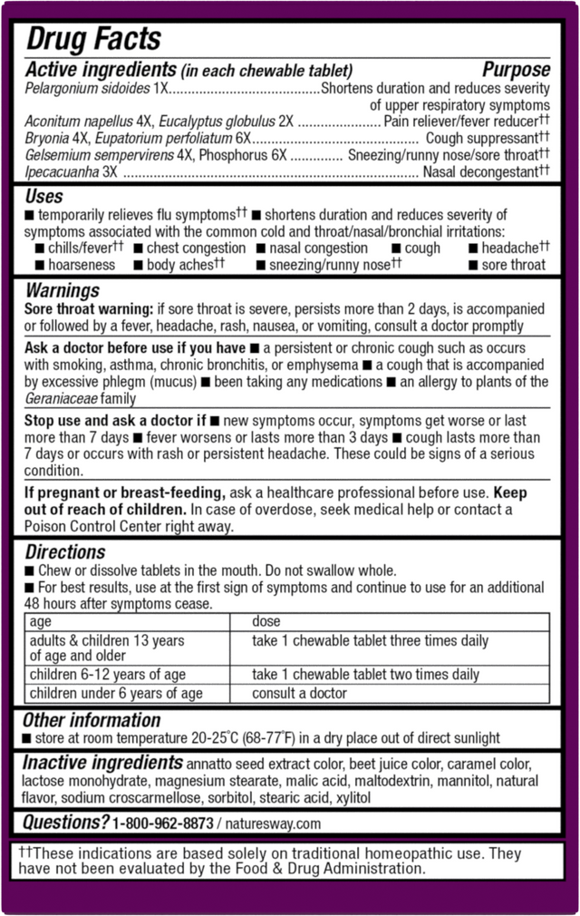 <{%MAIN10_15159%}>Nature's Way® | Umcka Cold+Flu Relief Chewables - back of pack