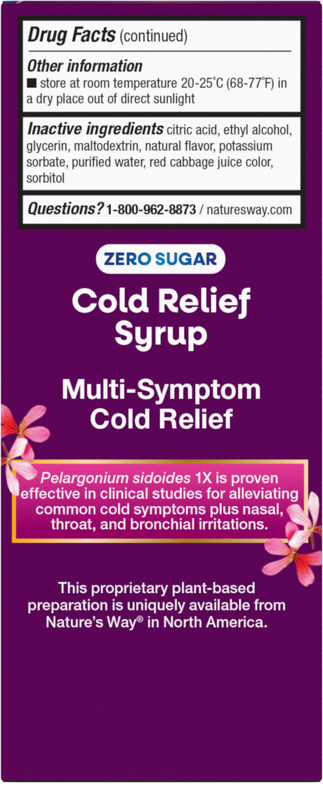 <{%MAIN3_15794%}>Nature's Way® | Umcka Zero Sugar Cold Relief Syrup - back of pack